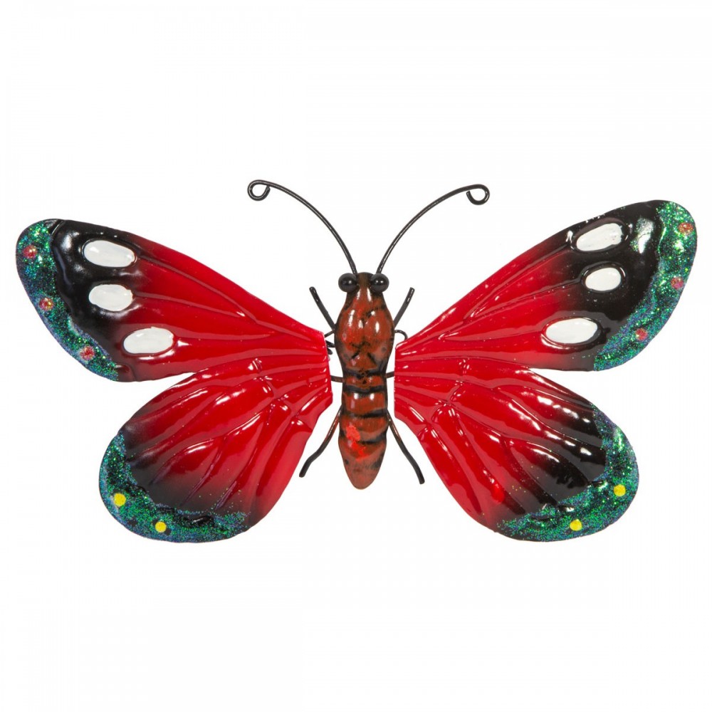 MOTYL DEKORACYJNY 26CM CZERWONY