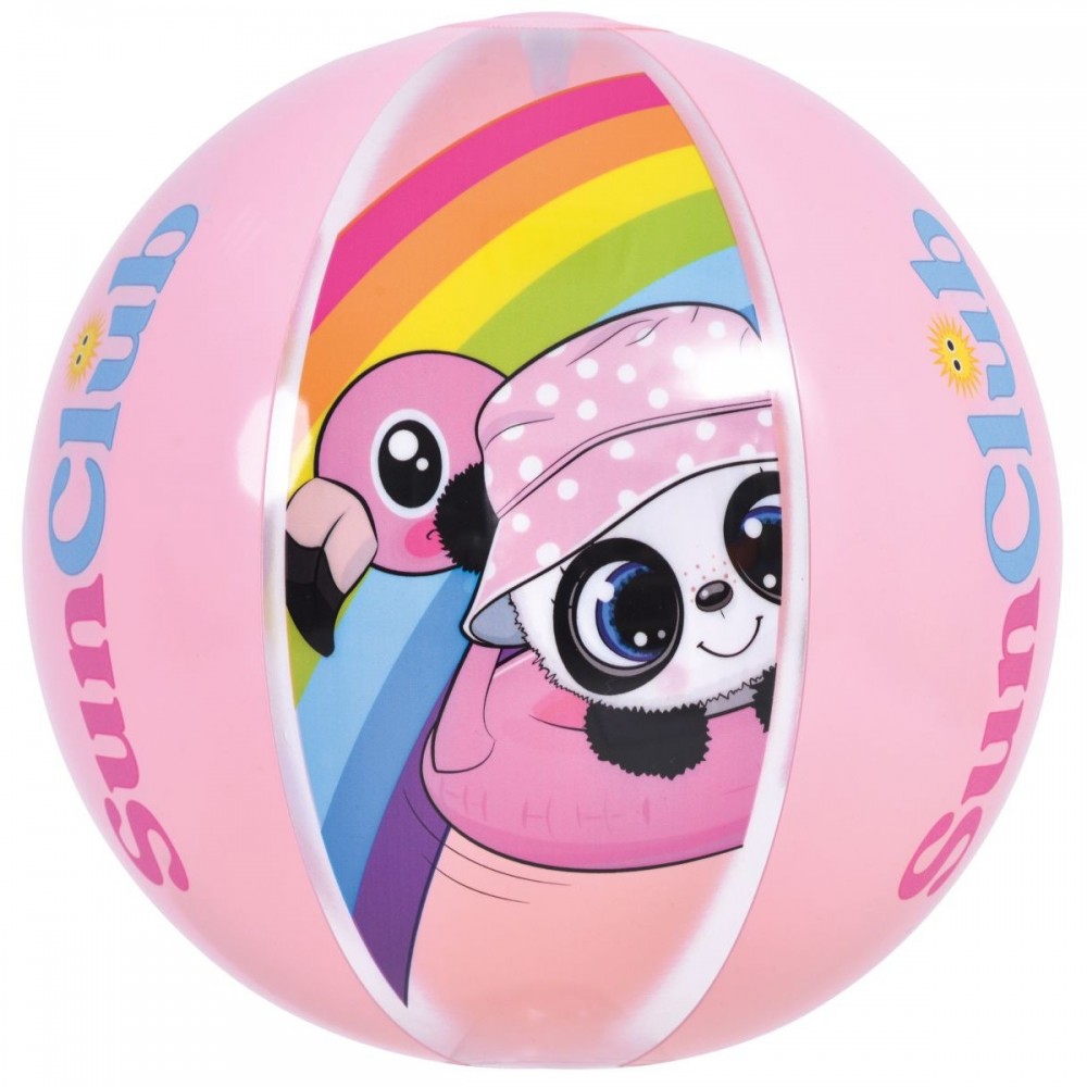 PIŁKA PLAŻOWA DMUCHANA PANDA 40CM 53014 RÓŻOWY