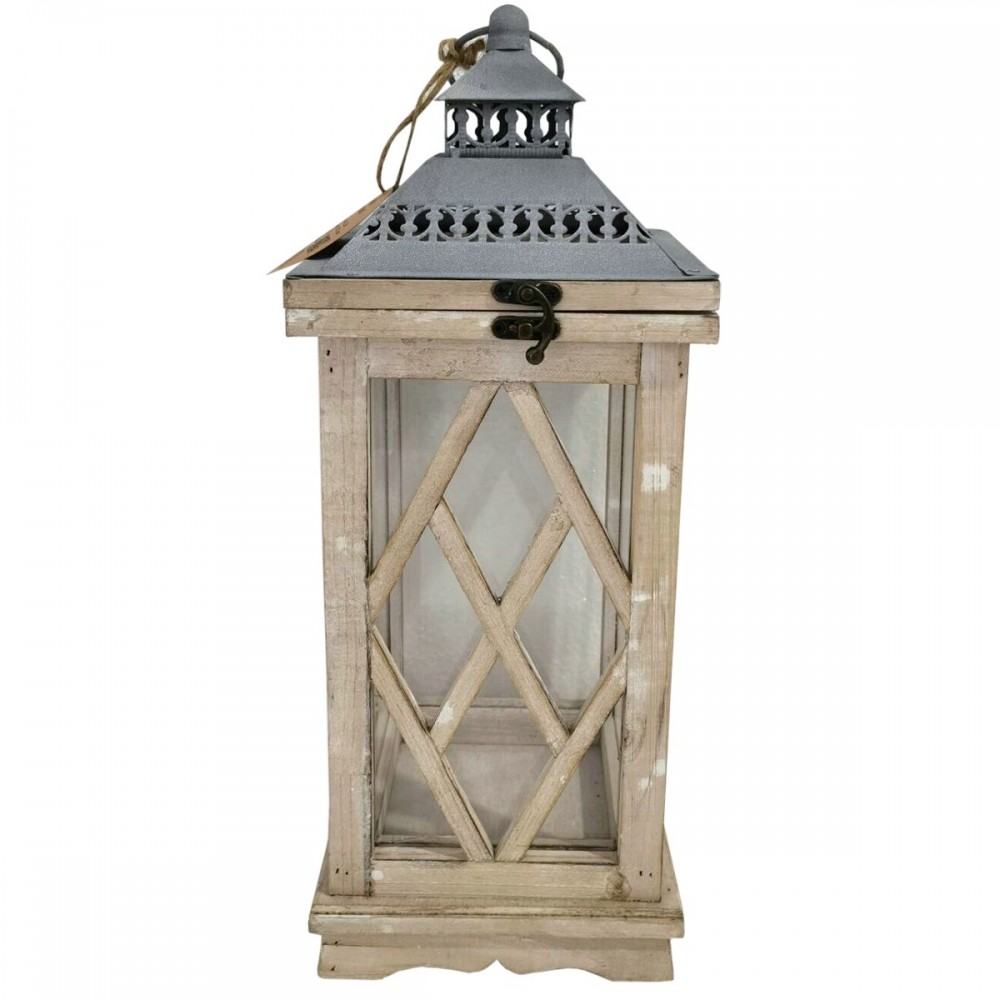 DEKORACYJNA LAMPA DREWNIANA wys 43cm