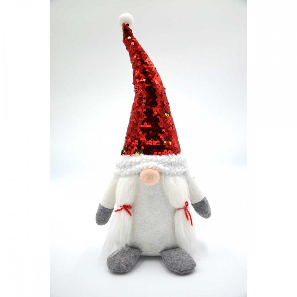 SKRZAT DEKORACYJNY Z MAGICZNYMI CEKINAM 35CM BIAŁY