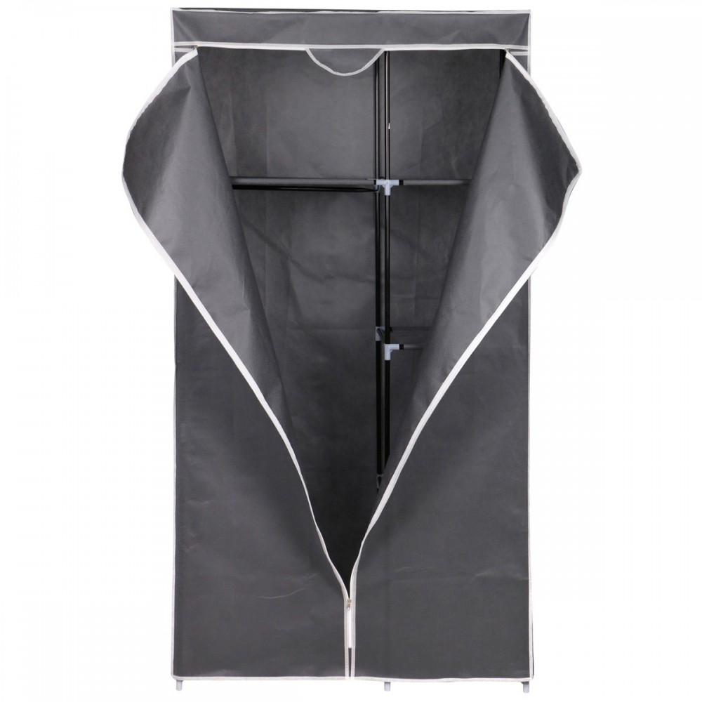 SZAFA TEKSTYLNA GARDEROBA 90x45x170CM CIEMNO-SZARA 8811