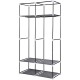SZAFA TEKSTYLNA GARDEROBA 90x45x170CM CIEMNO-SZARA 8835