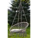 HUŚTAWKA HAMAK AŻUROWY FOTEL WISZĄCY 80x60CM Z PODUSZKĄ CZARNO-BIAŁY