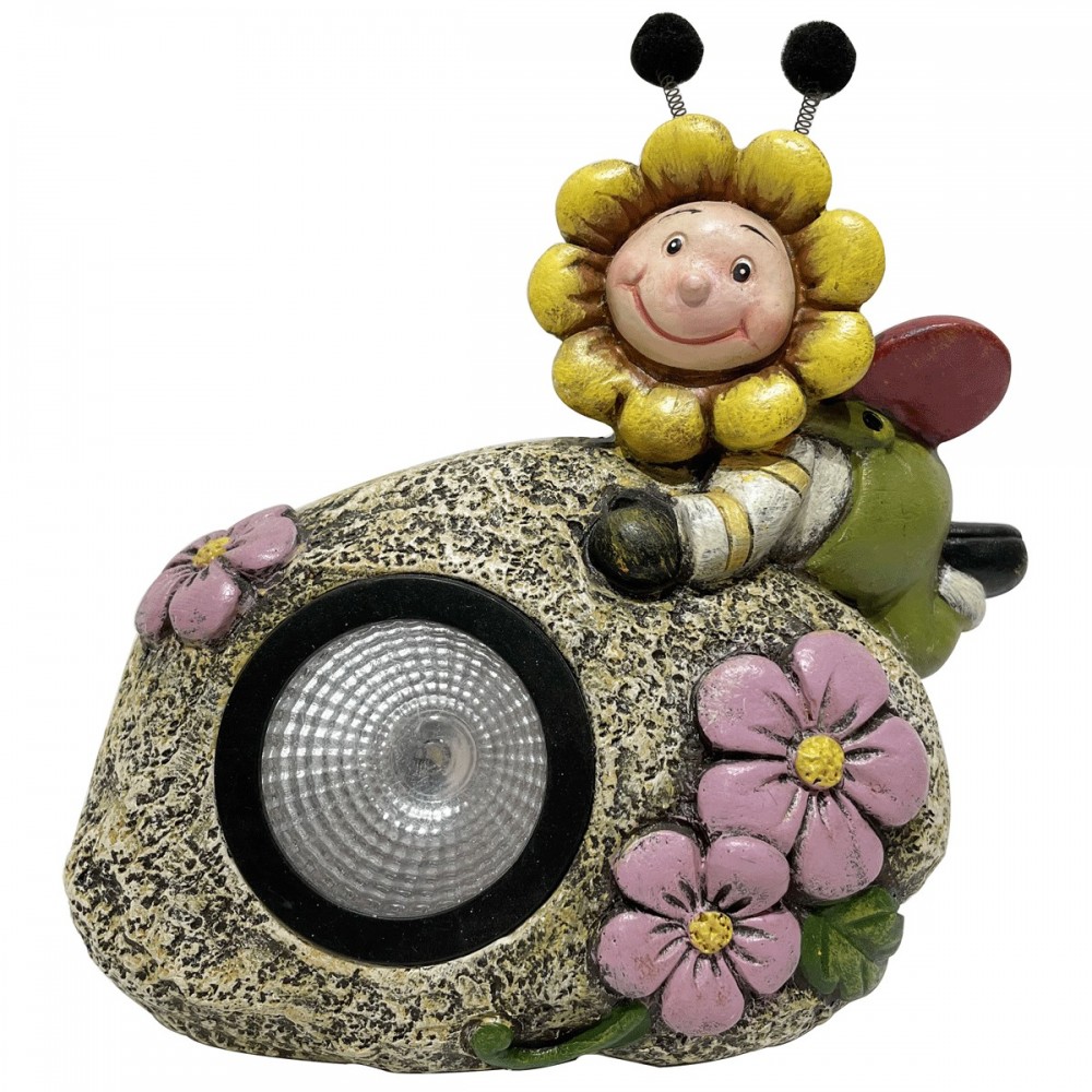 DEKORACJA OGRODOWA LAMPA SOLARNA KAMIEŃ 15X9,5X13CM