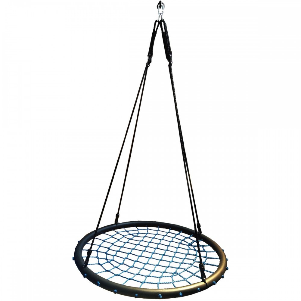 HUŚTAWKA OGRODOWA BOCIANIE GNIAZDO 120CM SZNUREK NIEBIESKI