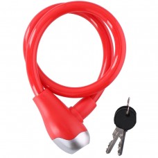 ZAPIĘCIE ROWEROWE SPIRALNE NA KLUCZ 1.2x65CM DUNLOP - CZERWONY