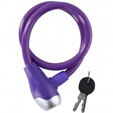 ZAPIĘCIE ROWEROWE SPIRALNE NA KLUCZ 1.2x65CM DUNLOP - FIOLET