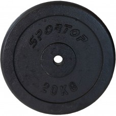 OBCIĄŻENIE ŻELIWNE CZARNE 20 KG SPORTOP fi26,5