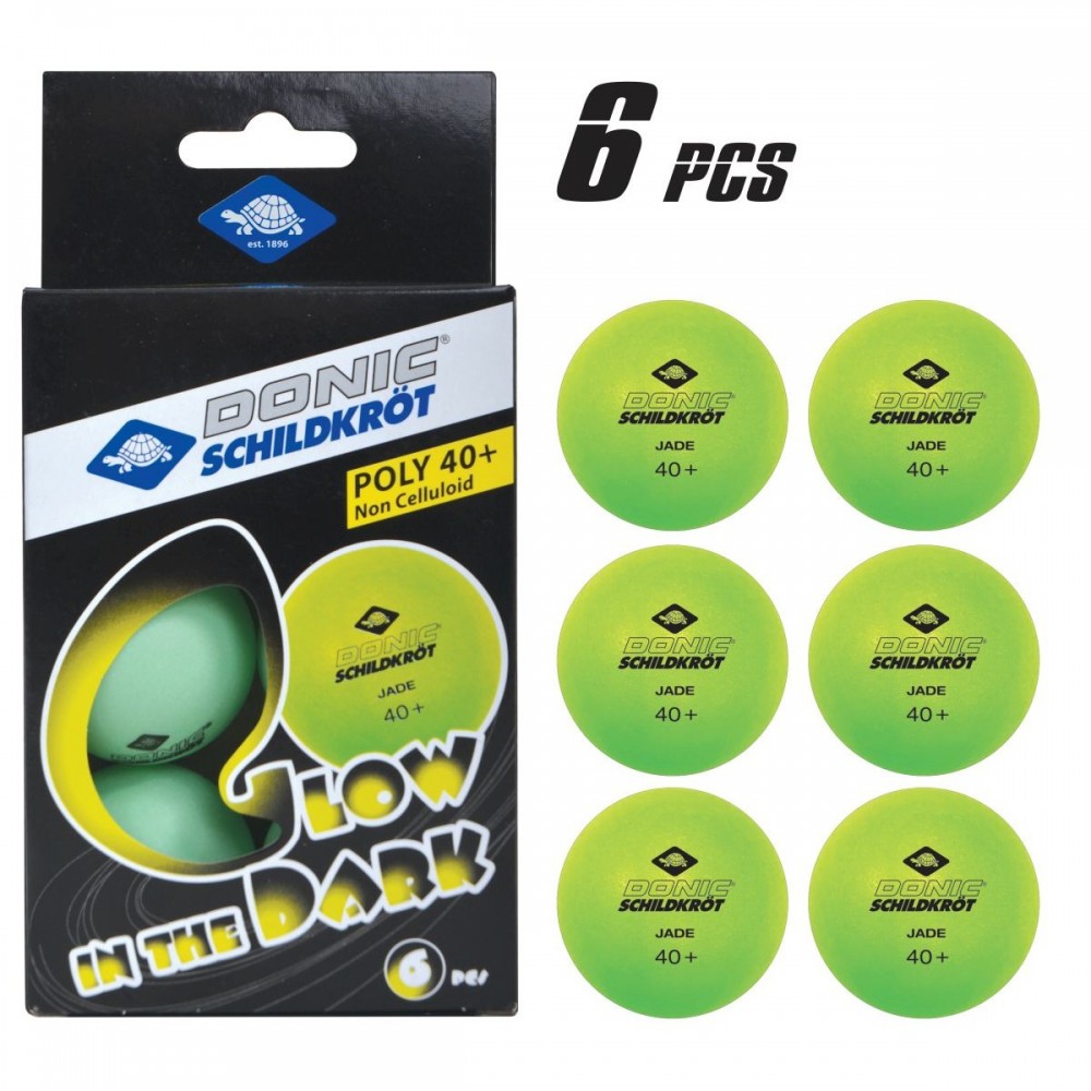 PIŁECZKI DO TENISA STOŁOWEGO DONIC JADE 40 GLOW INTHEDARK 6SZT.