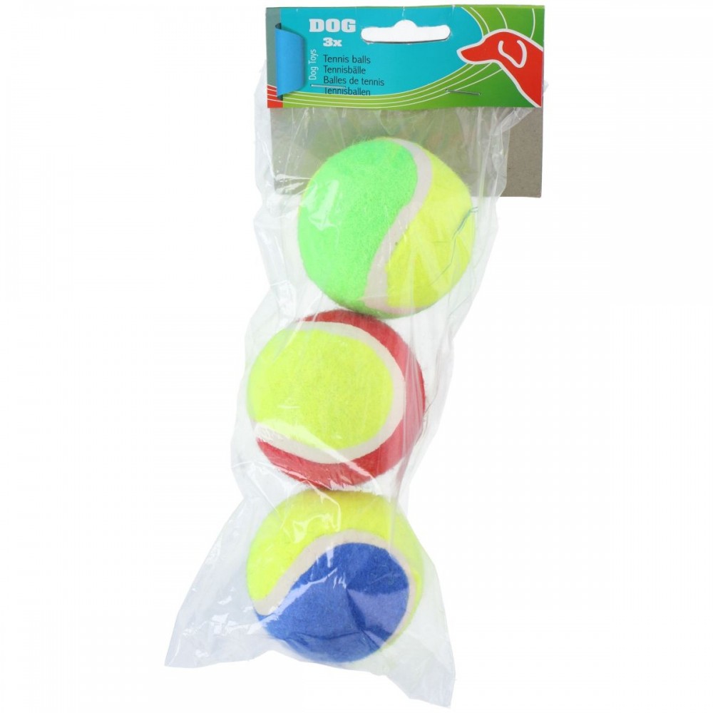 PIŁKA TENIS ZIEMNY DLA PSA 3SZT KOLOR
