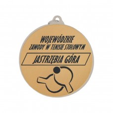 Medal srebrny biathlon z miejscem na emblemat 25 mm z grawerowaniem na laminacie