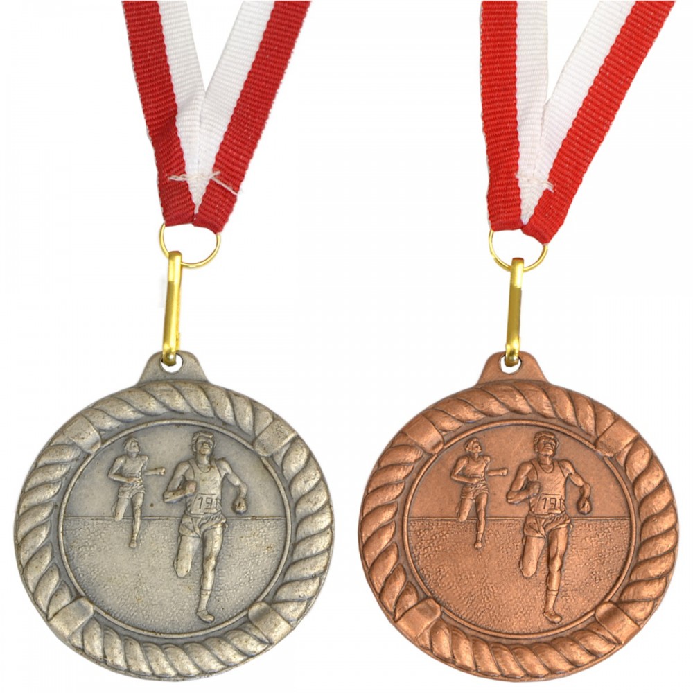 MEDAL PROMO 50mm BIEGI SREBRNY 268643