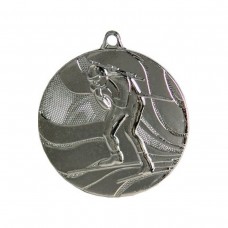 Medal srebrny biathlon z miejscem na emblemat 25 mm - medal stalowy