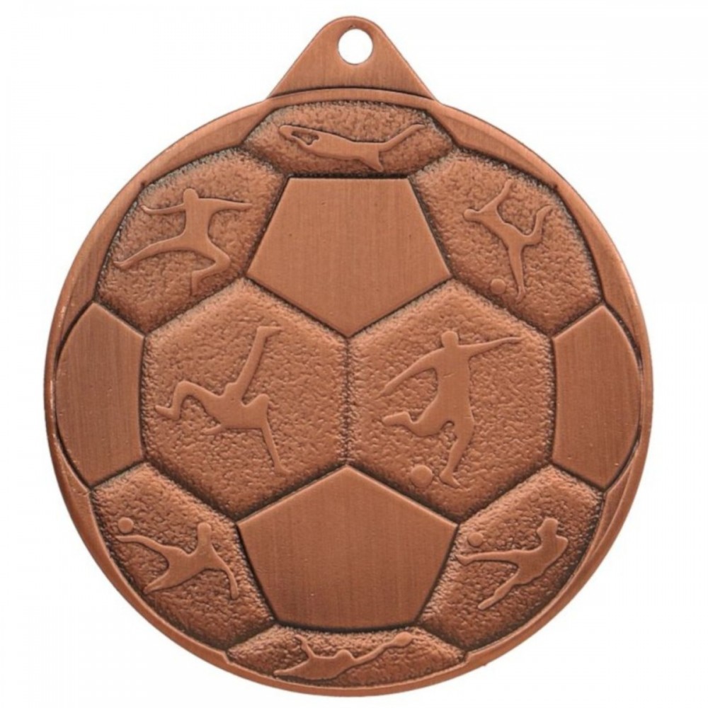 MEDAL STALOWY PIŁKA NOZNA FI 50 MMC8850/B - BRĄZOWY