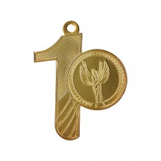 Medal złoty pierwsze miejsce z miejscem na emblemat 25 mm - medal stalowy