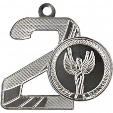 Medal srebrny drugie miejsce z miejscem na emblemat 25 mm - medal stalowy