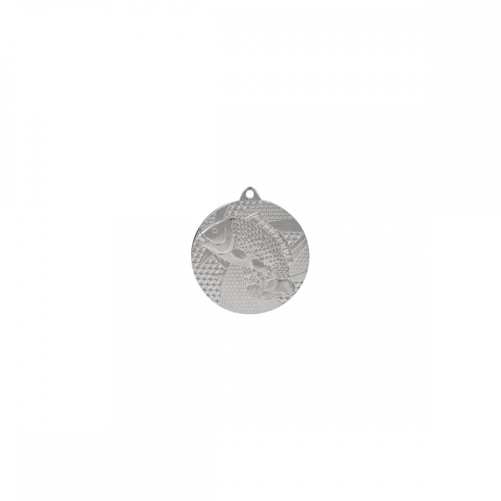 Medal srebrny- wędkarstwo - ryba - medal stalowy