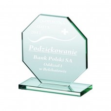 Trofeum szklane grawerowane