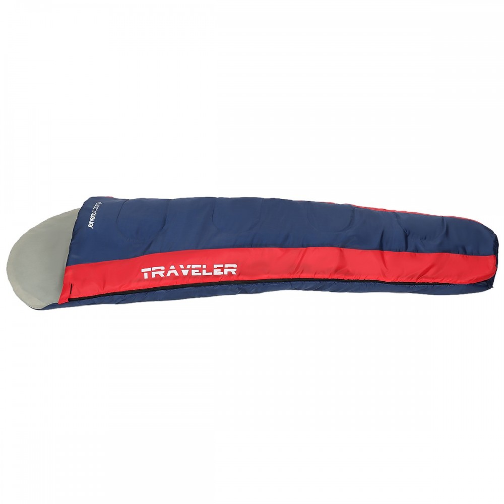 ŚPIWÓR TRAVELER GRANATOWO CZERWONY 210x80/50CM ENERO CAMP
