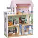 DOMEK DLA LALEK DREWNIANY LED62x27x77CM + 3 LALKI + 2 ZWIERZĄTKA
