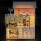 DOMEK DLA LALEK DREWNIANY LED62x27x77CM + 3 LALKI + 2 ZWIERZĄTKA
