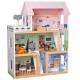DOMEK DLA LALEK DREWNIANY LED62x27x77CM + 3 LALKI + 2 ZWIERZĄTKA