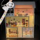 DOMEK DLA LALEK DREWNIANY LED62x27x77CM + 3 LALKI + 2 ZWIERZĄTKA