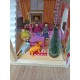 DOMEK DLA LALEK DREWNIANY LEDXXXL 60x33x90CM + 3 LALKI + 2 ZWIERZĄTKA