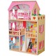 DOMEK DLA LALEK DREWNIANY LEDXXXL 60x33x90CM + 3 LALKI + 2 ZWIERZĄTKA