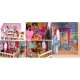 DOMEK DLA LALEK DREWNIANY LEDXXXL 60x33x90CM + 3 LALKI + 2 ZWIERZĄTKA